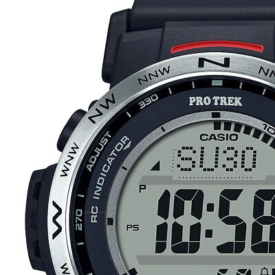 Pre-owned Casio Pro Trek Prw-35-1ajf Climber Triple Sensor Digital Solar Atomic Men Watch