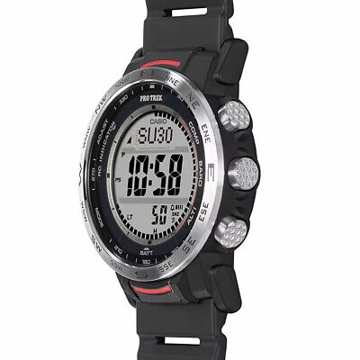 Pre-owned Casio Pro Trek Prw-35-1ajf Climber Triple Sensor Digital Solar Atomic Men Watch