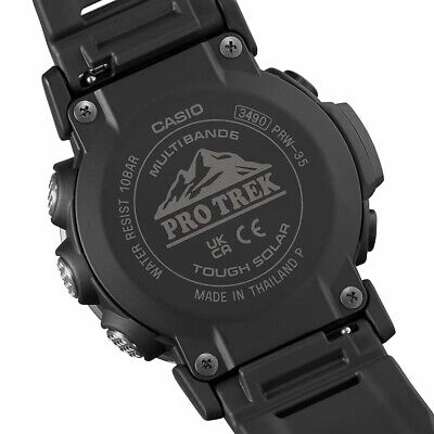 Pre-owned Casio Pro Trek Prw-35-1ajf Climber Triple Sensor Digital Solar Atomic Men Watch