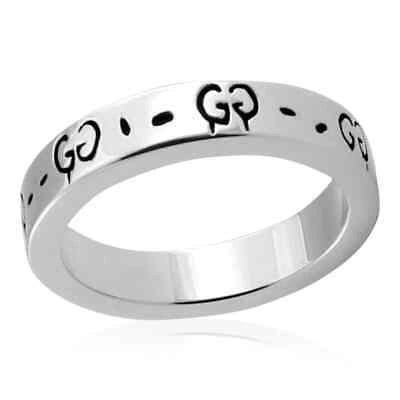 Pre-owned Gucci Sterling Silver Gg Ghost Ring