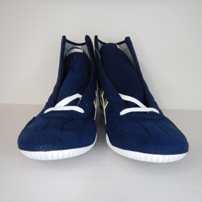 Pre-owned Asics Wrestling Shoes 1083a001 Navy Gold Edge White All Sizes Can Be Produced