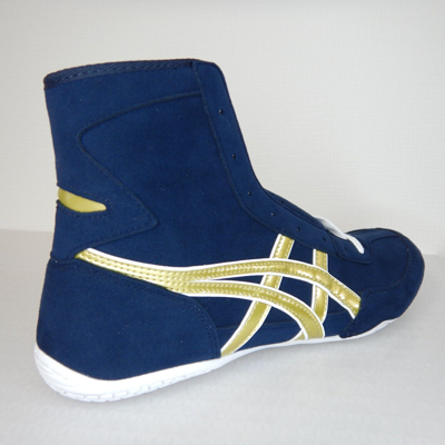 Pre-owned Asics Wrestling Shoes 1083a001 Navy Gold Edge White All Sizes Can Be Produced