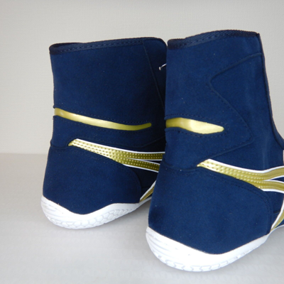 Pre-owned Asics Wrestling Shoes 1083a001 Navy Gold Edge White All Sizes Can Be Produced