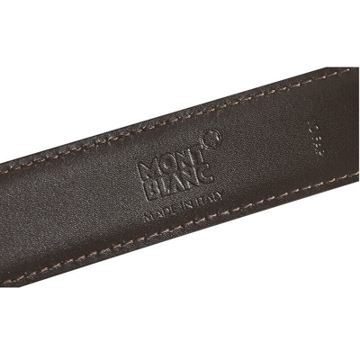 Pre-owned Montblanc Original  Genuine Calf Leather Classic Reversible Belt For Men 128135 In Black/brown