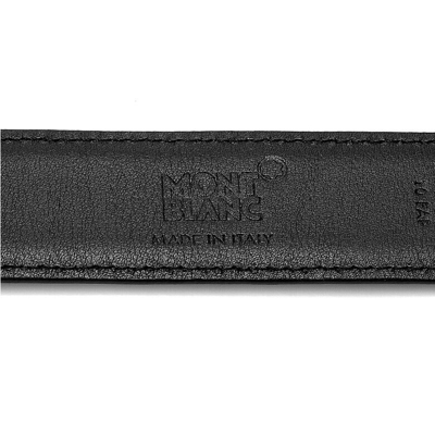 Pre-owned Montblanc Original  Natural Cowhide Leather Belt For Men Black 114421