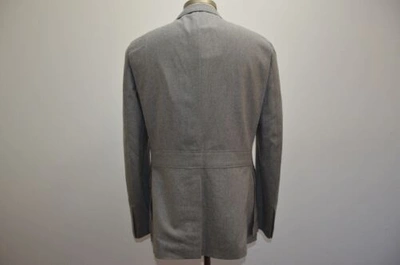 Pre-owned Ralph Lauren Purple Label Hadley Made In Italy 100% Wool Flannel Blazer Jacket In Gray