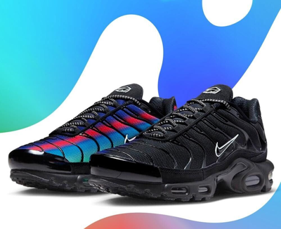 Pre-owned Nike Air Max Plus Black Blue Red Dz4509-001 Size 8.5 Us