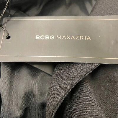 Pre-owned Bcbgmaxazria Double-breasted Lace Hem Blazer Women's Size 2xs Black