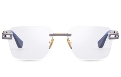 Pre-owned Dita Meta Evo Rx Dtx 154-a-02 Antique Silver Blue Swirl Rimless Eyeglasses In Clear
