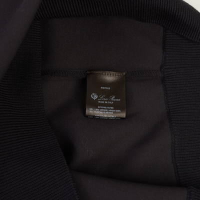 Pre-owned Loro Piana 2500$ Onyx Black Sweater - Virgin Wool, 1/4 Zip, Mock Neck Collar