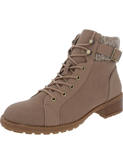 Shop Style & Co Gaiel Womens Zipper Ankle Combat & Lace-up Boots In Brown
