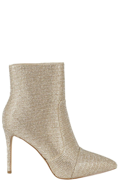 Shop Michael Michael Kors Rue Glitter Embellished Heeled Ankle Boots In Gold