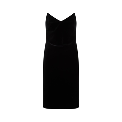 Shop Loewe Bustier Velvet Dress In Black