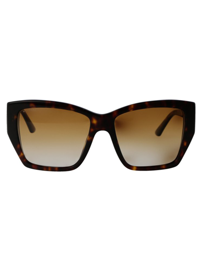 Shop Bulgari Square Frame Sunglasses In Brown