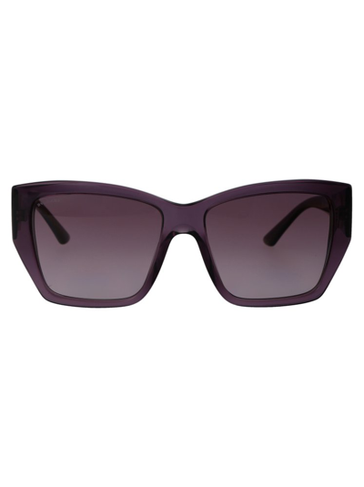 Shop Bulgari Square Frame Sunglasses In Purple