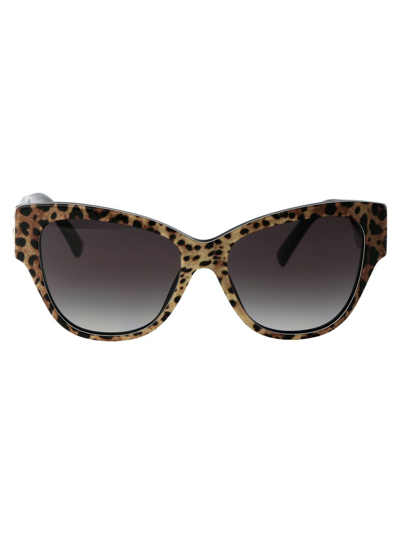 Shop Dolce & Gabbana Eyewear Butterfly Frame Sunglasses In Brown