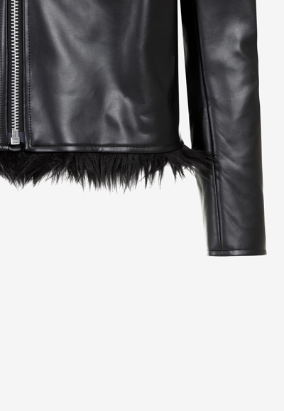 Shop Comme Des Garçons Homme Deux Faux Leather Jacket In Black