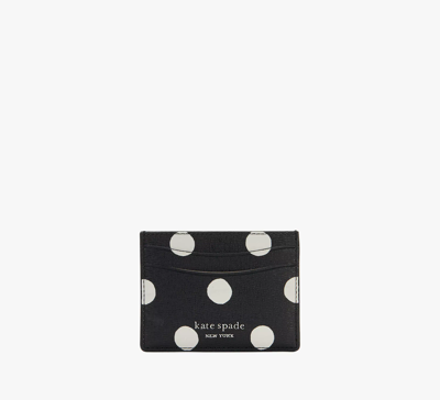 Shop Kate Spade Morgan Sunshine Dot Card Holder In Black