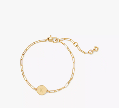 Shop Kate Spade K Initial Chain Bracelet In Gold