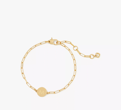 Shop Kate Spade M Initial Chain Bracelet In Gold