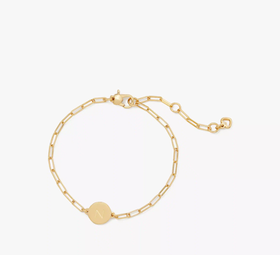 Shop Kate Spade N Initial Chain Bracelet In Gold