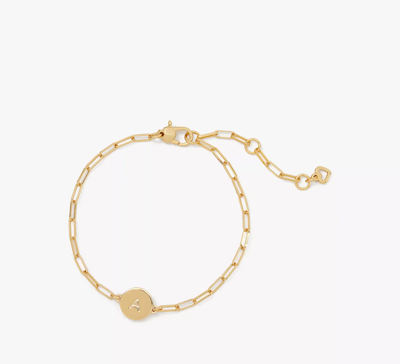 Shop Kate Spade A Initial Chain Bracelet In Gold