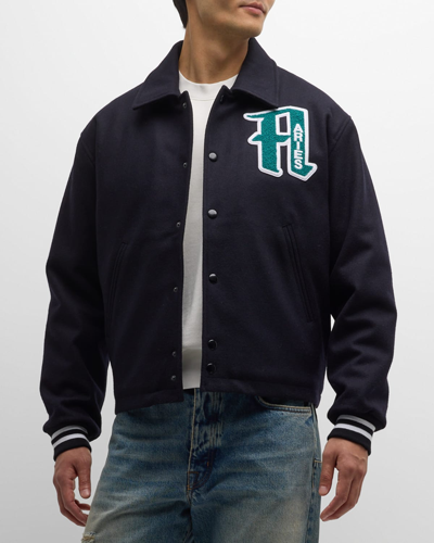 Aries Varsity Jacket In Black