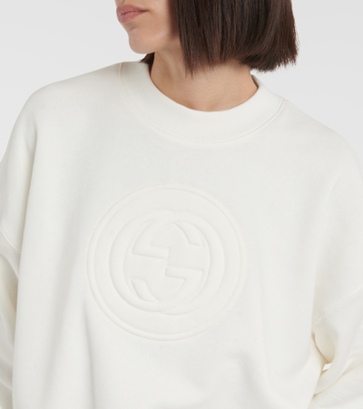 Shop Gucci Interlocking G Cotton Jersey Sweatshirt In White