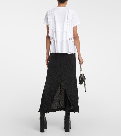 Shop Noir Kei Ninomiya Ruffled Cotton T-shirt In White