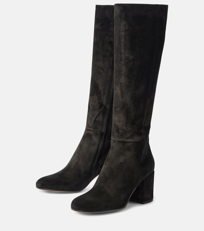 Gianvito Rossi Joelle Suede Knee-high Boots In Black
