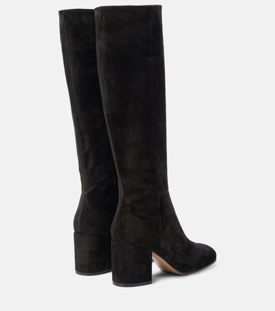 Shop Gianvito Rossi Joelle Suede Knee-high Boots In Black