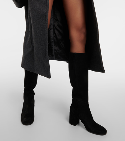 Shop Gianvito Rossi Joelle Suede Knee-high Boots In Black