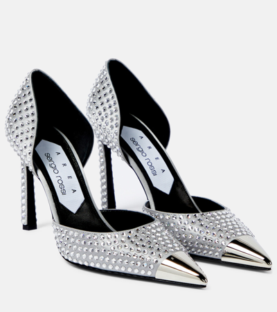 Shop Area Dagger Metallic Leather Pumps In Silver