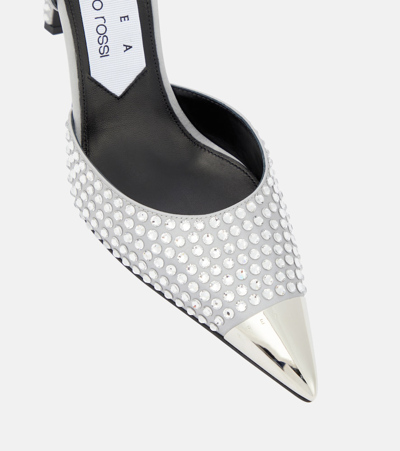 Area Dagger Metallic Leather Pumps In Silver
