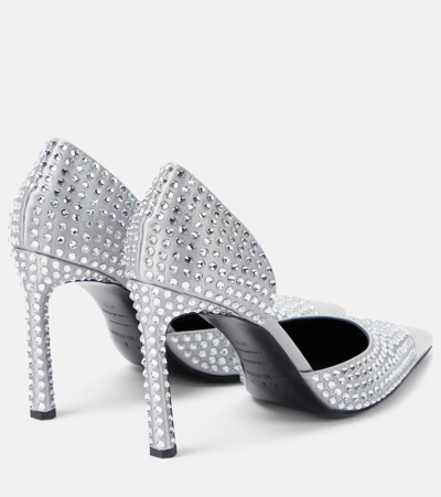 Area Dagger Metallic Leather Pumps In Silver