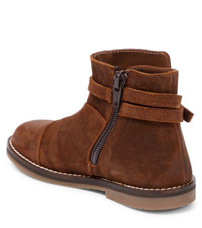 Shop Pèpè Hunter Suede Boots In Brown