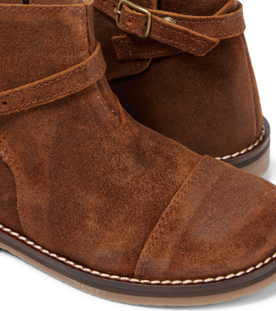 Shop Pèpè Hunter Suede Boots In Brown