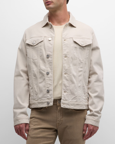 Shop Frame Men's Heritage Denim Jacket In Milk Beige
