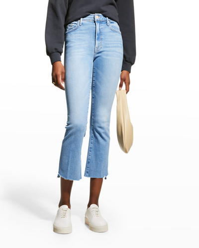 Shop Mother The Insider Crop Step Fray Jeans In Out Of The Blue O