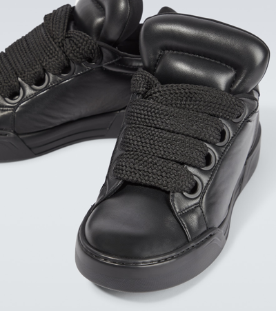 Shop Dolce & Gabbana Mega Skate Leather Sneakers In Black