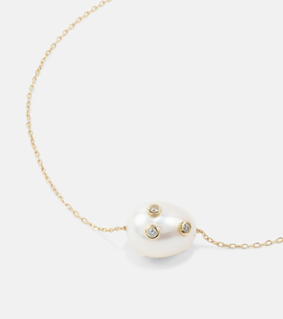 Mateo 14kt Gold Bracelet With Baroque Pearl And Diamonds In Gold