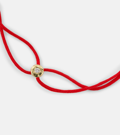 Shop Octavia Elizabeth Parachute Nesting Gem 18kt Gold Cord Bracelet With Diamond In Red