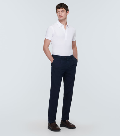 Shop Orlebar Brown Sebastian Cotton Pique Polo Shirt In White