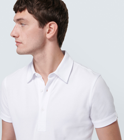 Shop Orlebar Brown Sebastian Cotton Pique Polo Shirt In White