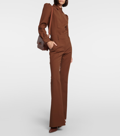 Shop Gabriela Hearst Talbot Wool Shirt In Brown