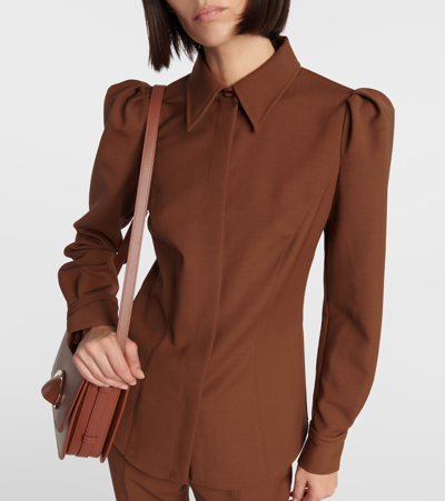 Shop Gabriela Hearst Talbot Wool Shirt In Brown