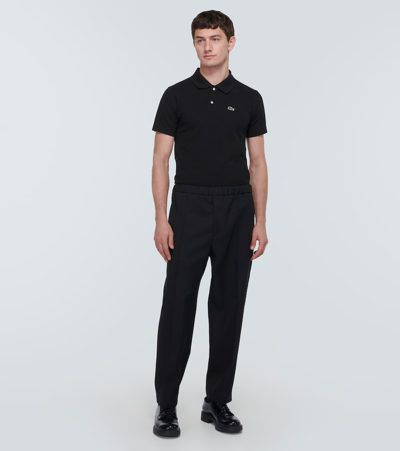 Shop Comme Des Garçons Shirt X Lacoste Cotton Polo Shirt In Black