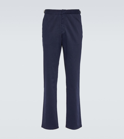 Shop Orlebar Brown Fallon Cotton Twill Chinos In Blue