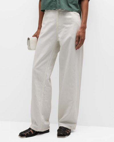 Shop Twp Mila Low-rise Baggy Denim Pants In White