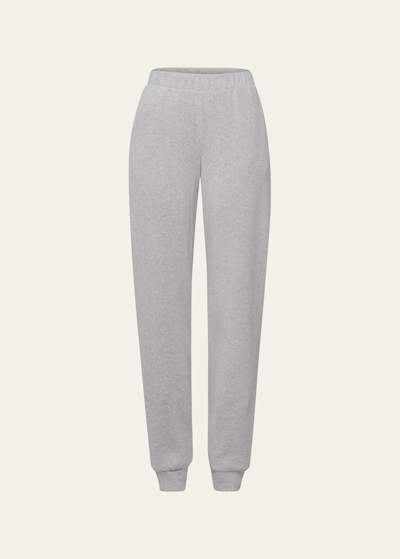 Shop Hanro Cropped Cotton-blend Jersey Sweatpants In Classic Grey
